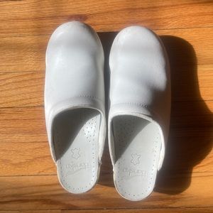 Dansko Clogs Mules Backless Leather White s39
